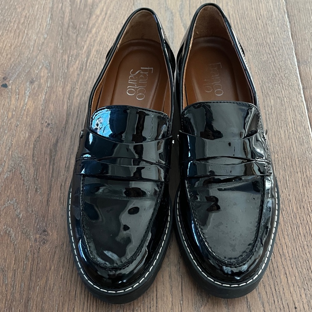 Franco Sarto Black patent Leather Loafers